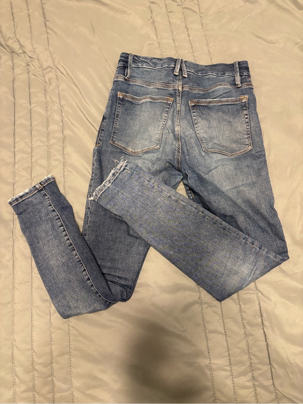 Good American High-Rise Button-Fly Jeans - Medium Blue Wash - Picture 2 of 6